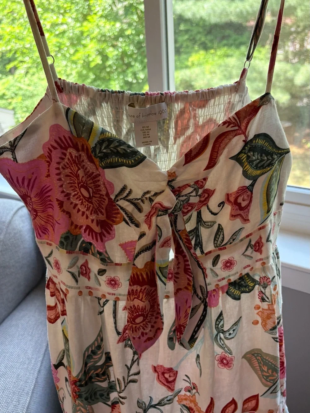 House of Harlow 1960 White Maxi Skirt with Pink & Green Floral Print - Picture 7 of 7